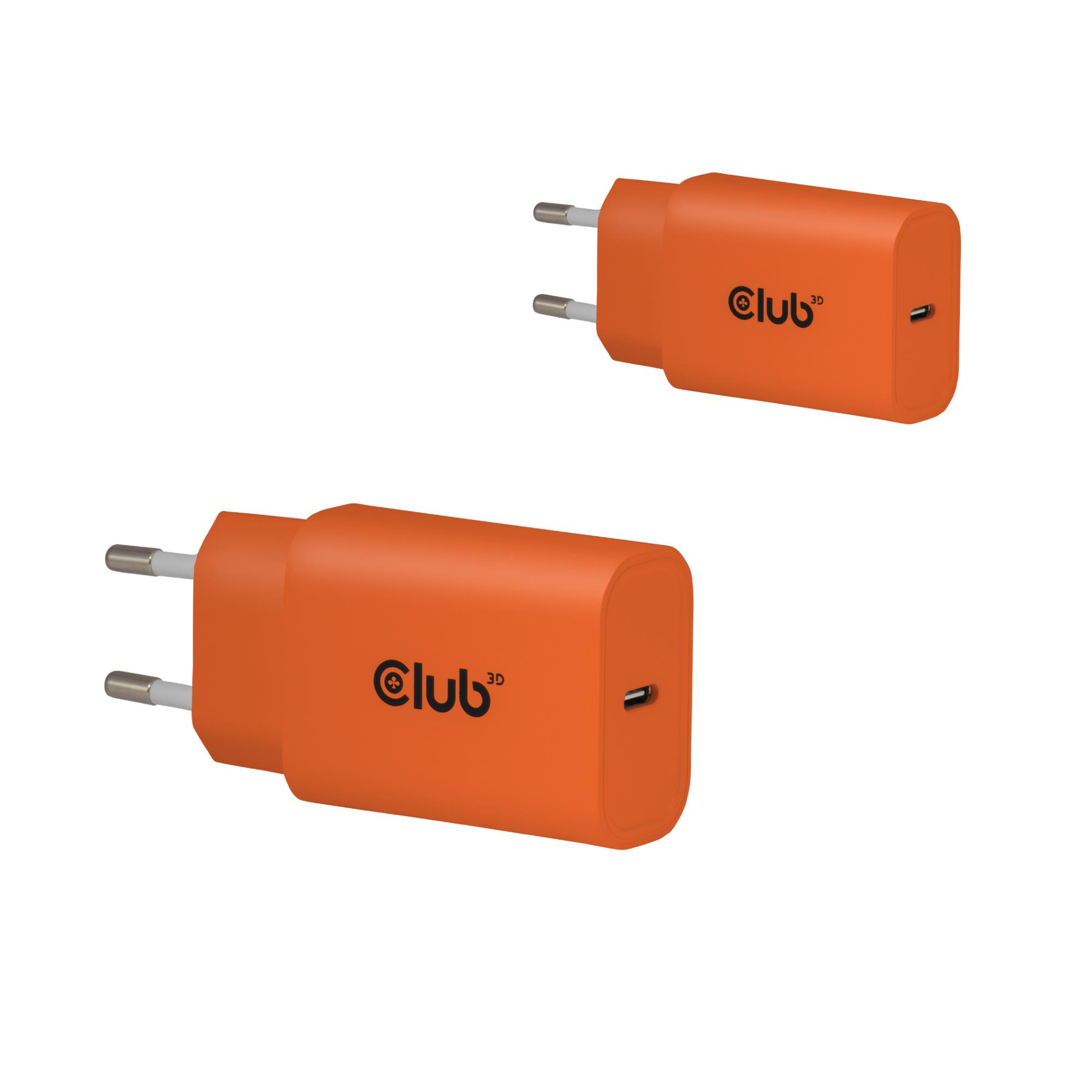 Seina USB-C laadija 2 tk. 30W Oranž CAC-3023 Club3D