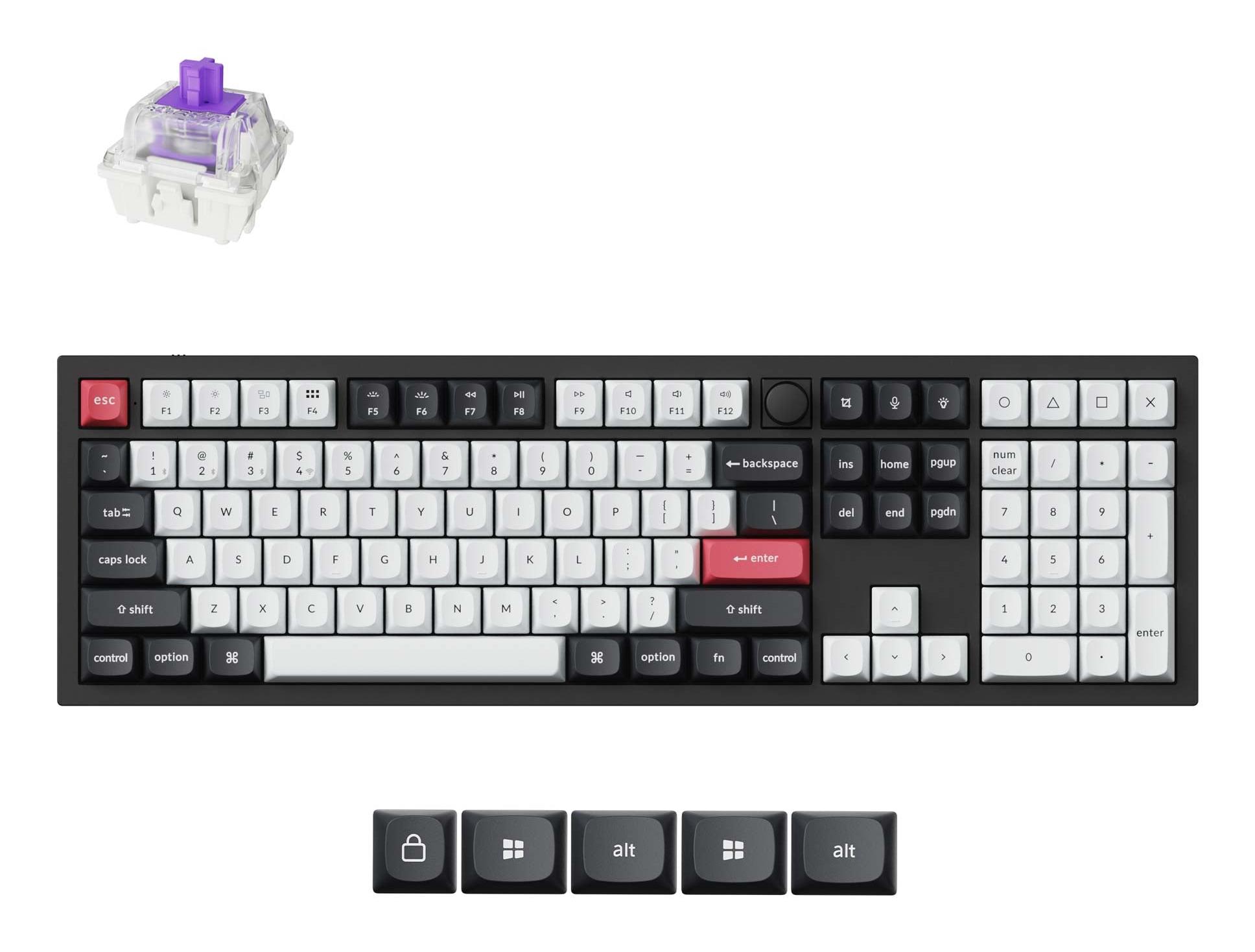 Juhtmevaba klaviatuur KEYCHRON Q6 HE RGB Carbon Black Q6H-M1