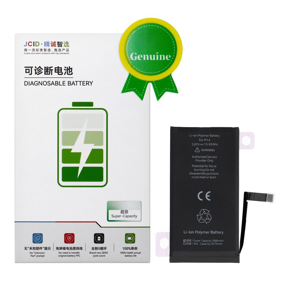 JCID diagnoositav ehtne aku iPhone 14-le (suure võimsusega)