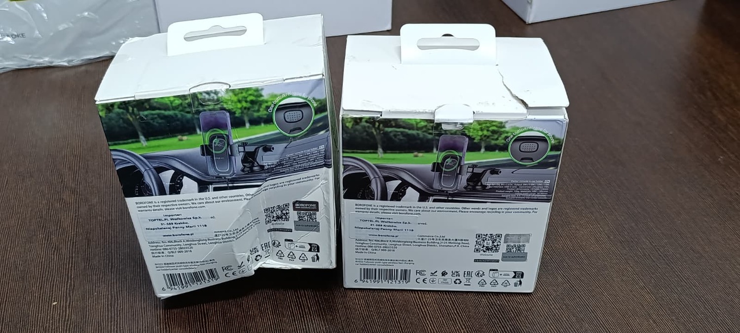 Borofone Car holder BH223 Follower with induction charging to windshield black (damaged packaging)
