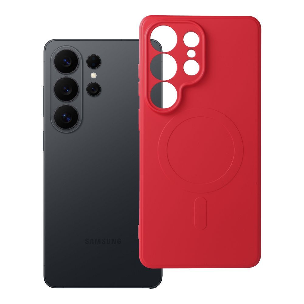 SILICONE MAG COVER Ümbris compatible with MagSafe jaoks SAMSUNG S26 Ultra punane