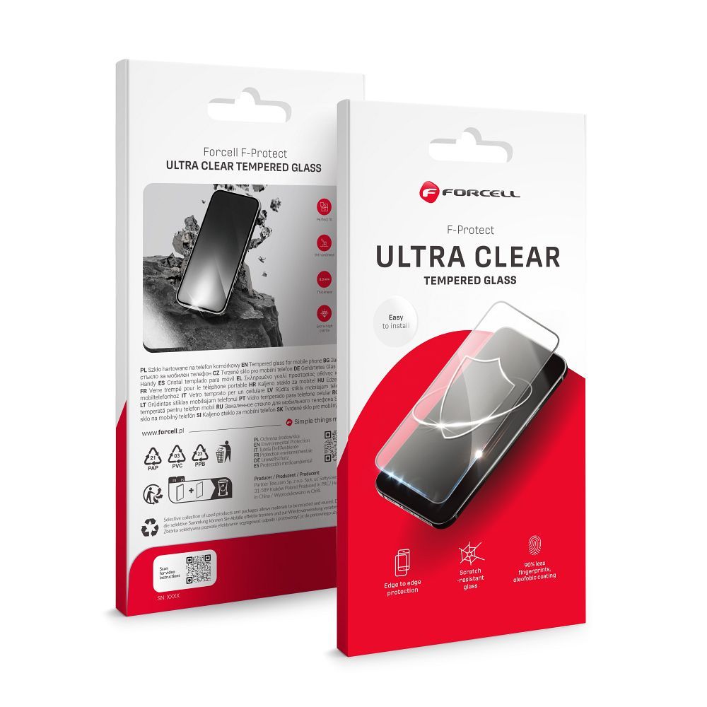 Karastatud klaas to iPhone 15 PRO MAX Forcell Ultra Clear Glass must