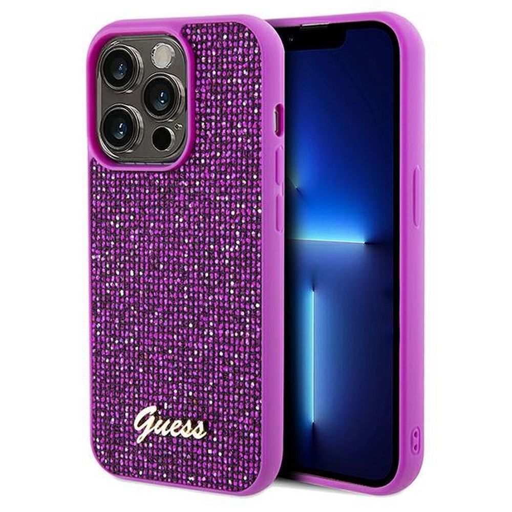 GUESS ümbris jaoks IPHONE 14 Pro GUHCP14LPMSDGSF (Disco Script Metal) fuschia