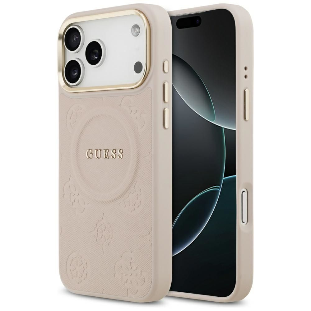 GUESS ümbris jaoks IPHONE 17 Pro Max compatible with MagSafe GUHMP17XPSAMSECP (PU W/ Peony Hot Stamp) roosa