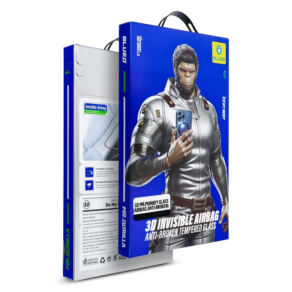 Karastatud klaas 5D Mr. Monkey Glass (Airbag Anti-Broken) Apple iPhone 17 Pro must