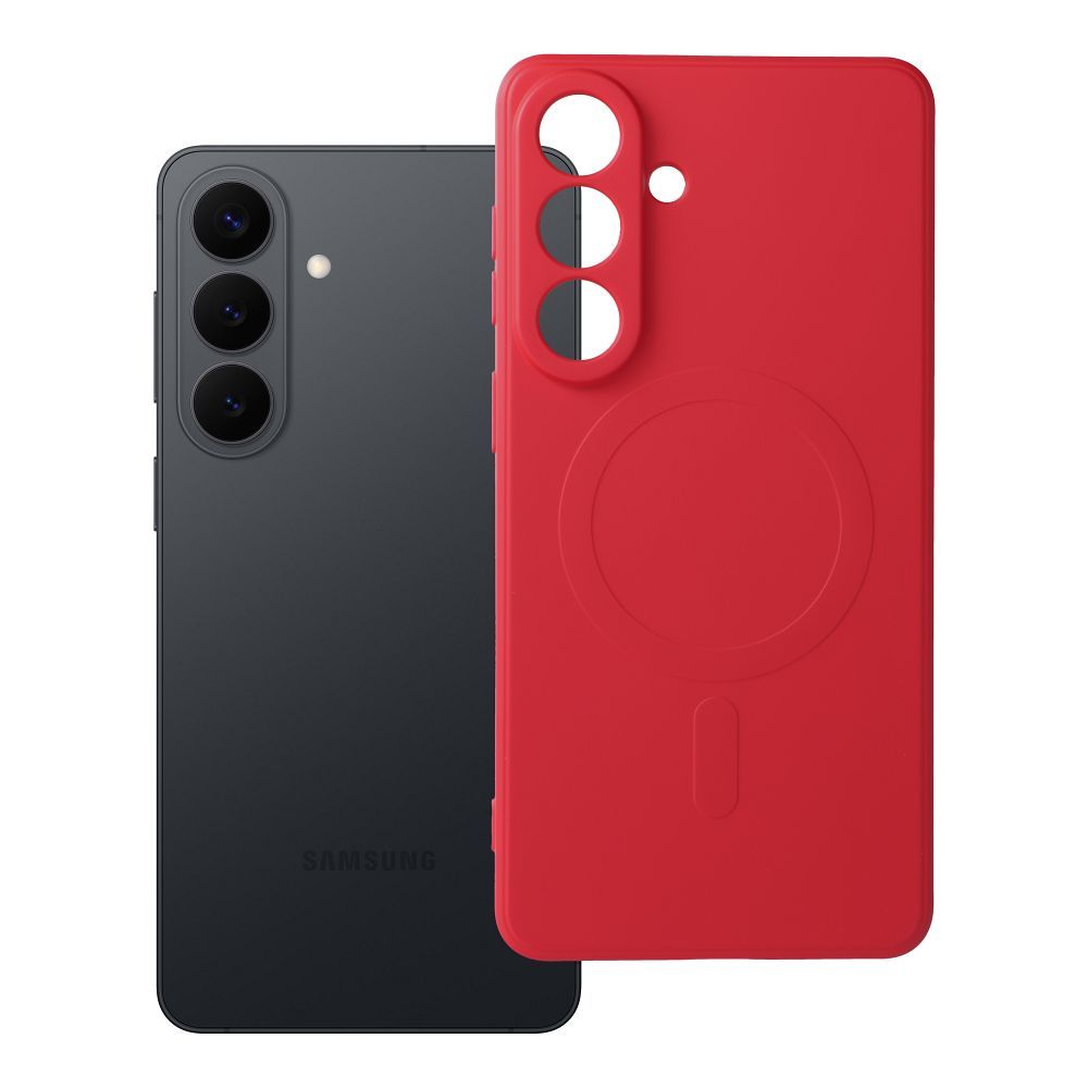 SILICONE MAG COVER Ümbris compatible with MagSafe jaoks SAMSUNG S26 Edge punane