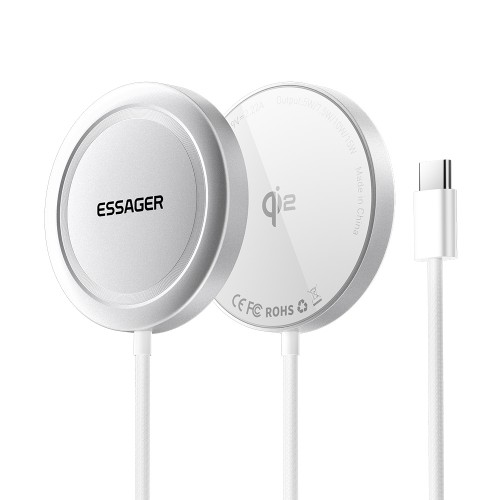 Juhtmevaba laadija Essager "ES-WC11" Qi2 hõbedane 15W