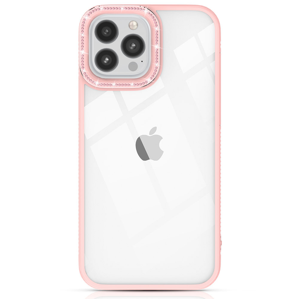 Kingxbar Sparkle seeria ümbris iPhone 13 Pro kristallidega tagakate roosa