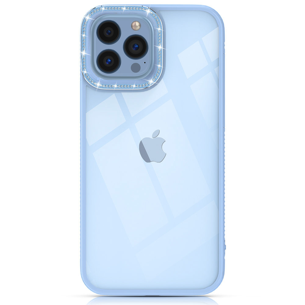 Kingxbar Sparkle seeria ümbris iPhone 13 Pro Max kristallidega tagakate sinine