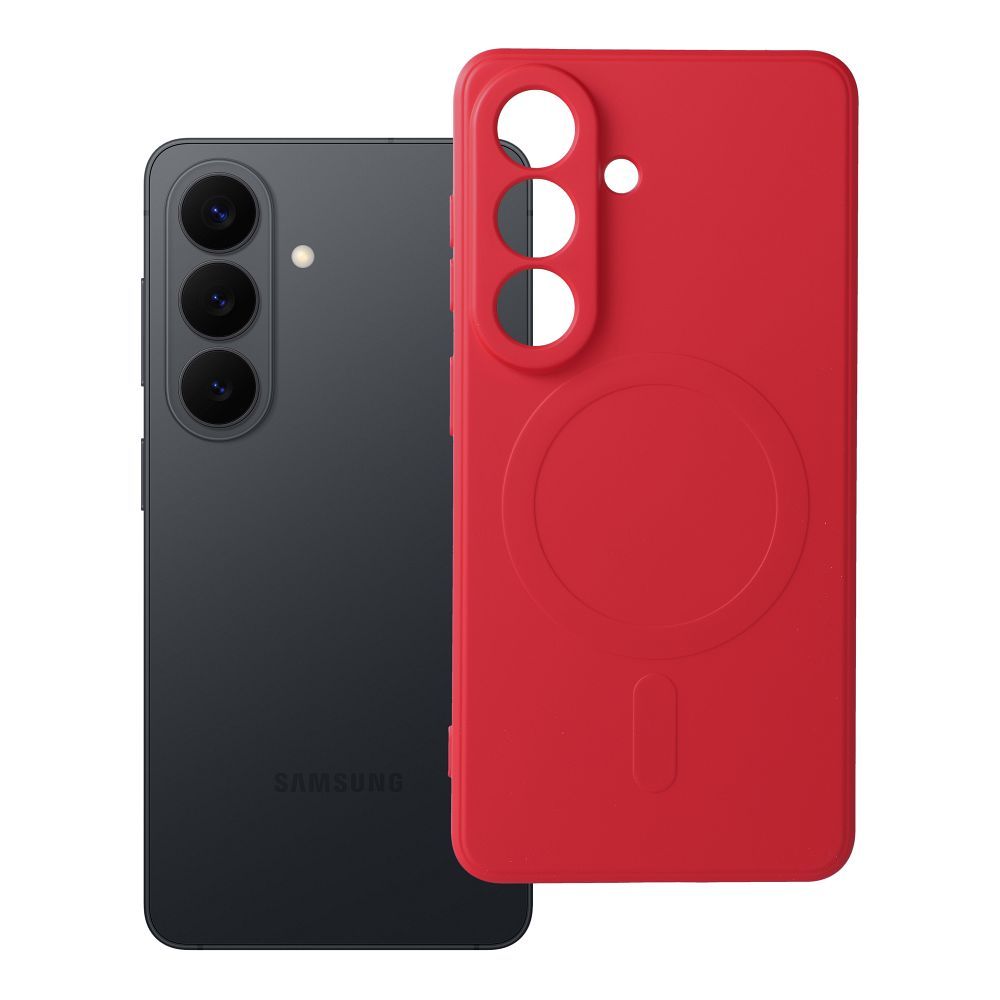 SILICONE MAG COVER Ümbris compatible with MagSafe jaoks SAMSUNG S26 Pro punane