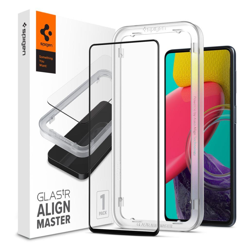 Spigen ALM Glass FC karastatud klaas Samsung Galaxy M53 5G jaoks - must