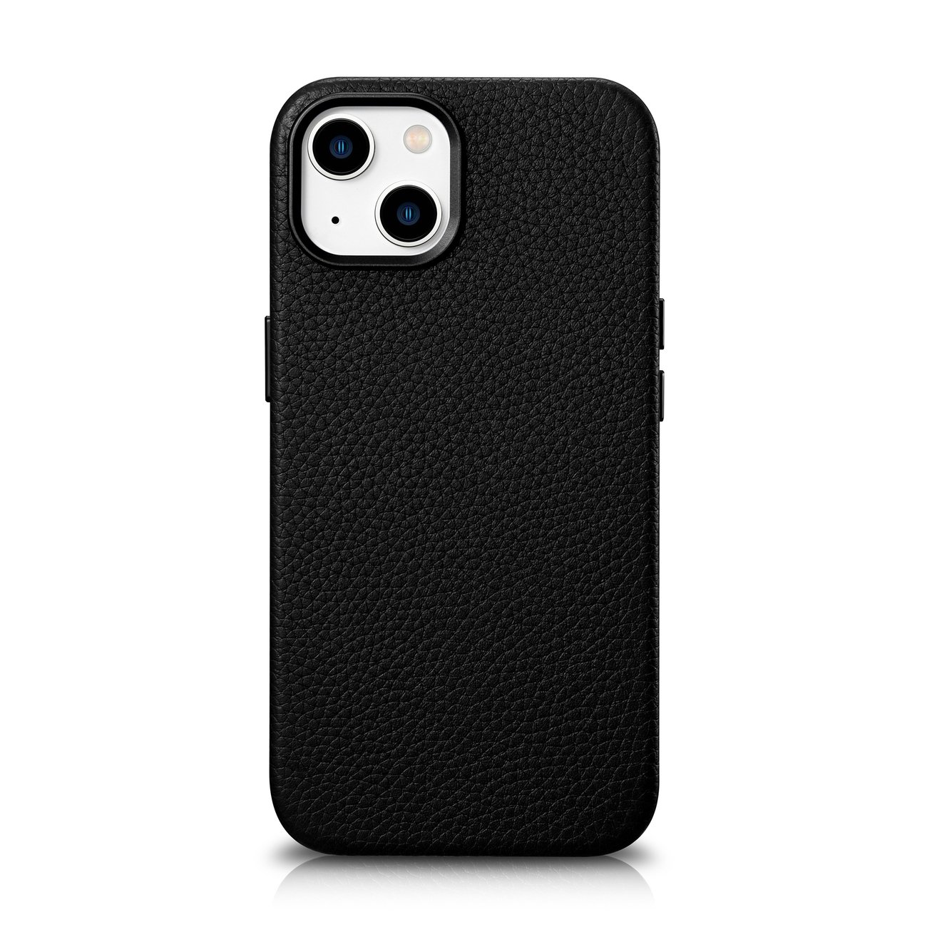 iCarer Litchi Premium nahkkott iPhone 14 Plus magnetiline nahkkott MagSafe must (WMI14220711-BK)