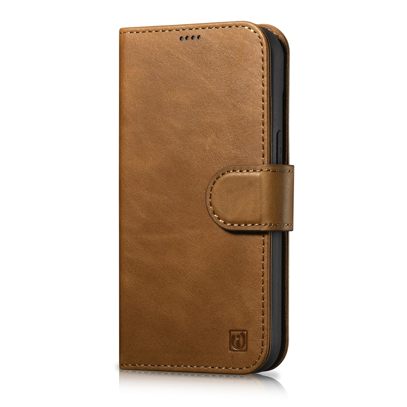 iCarer õlivaha rahakoti ümbris 2in1 Cover iPhone 14 Pro Anti-RFID nahast Flip Case Brown (WMI14220722-TN)