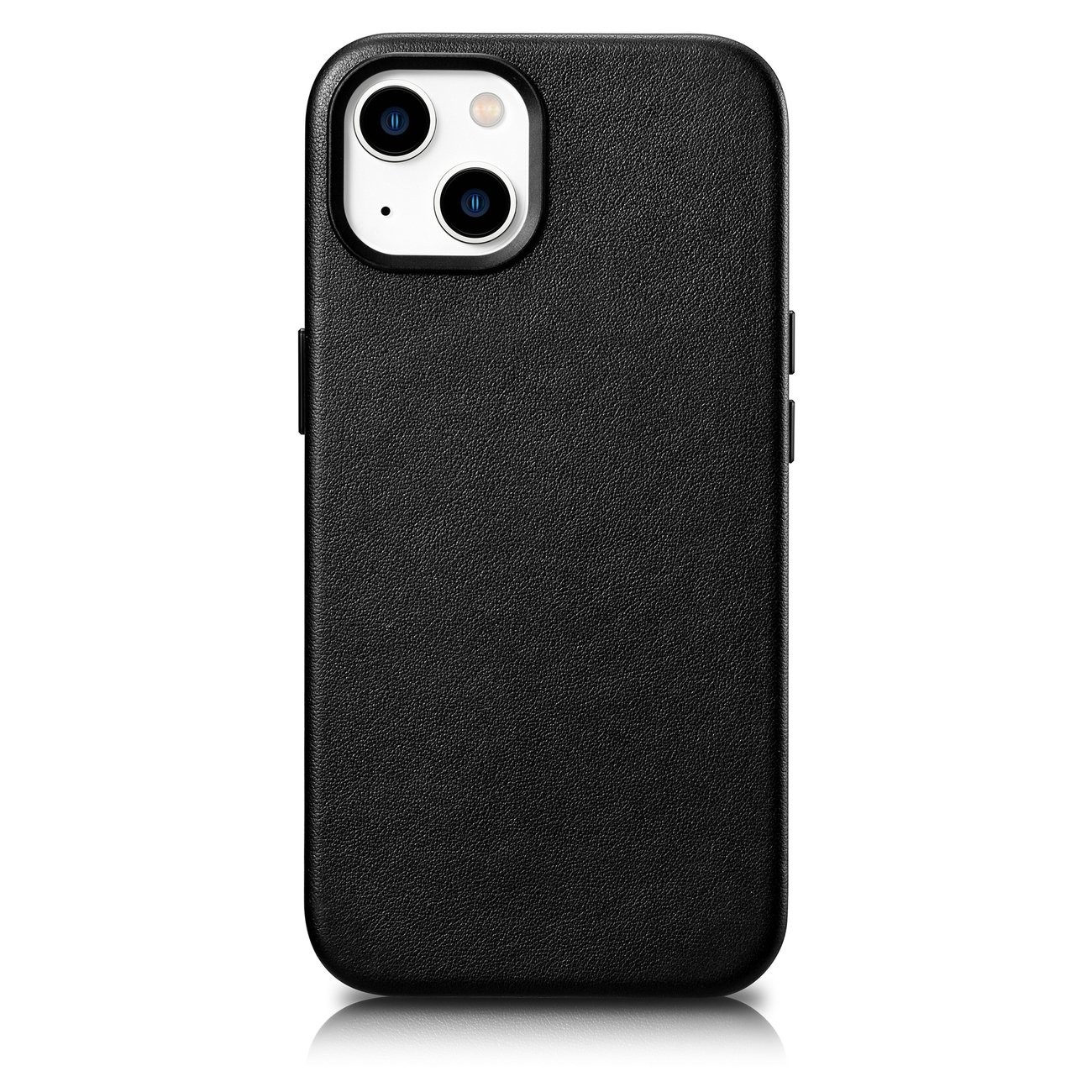 iCarer Case nahast ümbris iPhone 14 Plus'ile ehtne nahast ümbris must (ühildub MagSafe'iga)
