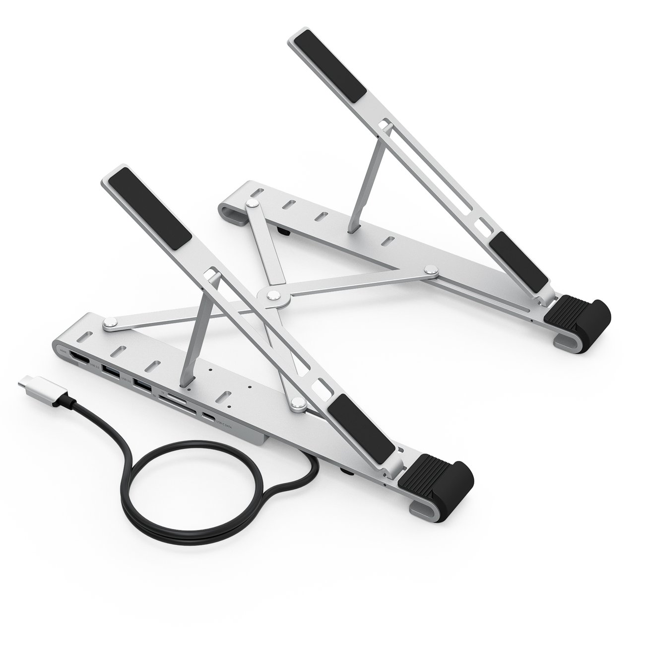 Choetech alus multifunctional station jaoks laptop PD / USB-C HDMI (4K / 30Hz) / 2xUSB-A / 1xUSB-C / 1xSD / 1xTF must (HUB-M43)