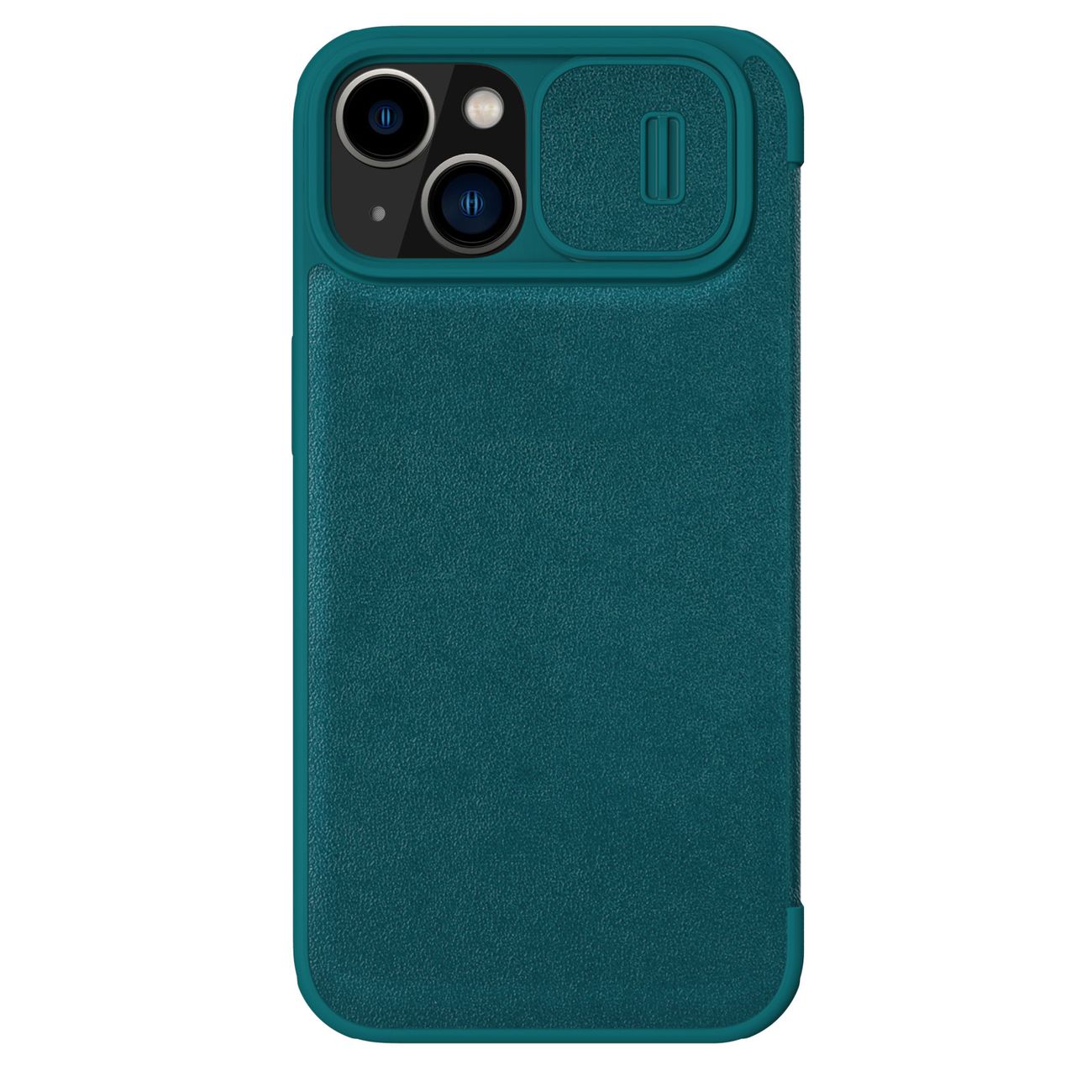 Nillkin Qin Leather Pro Case iPhone 14 Plus с защитой камеры флип-чехол зелёный