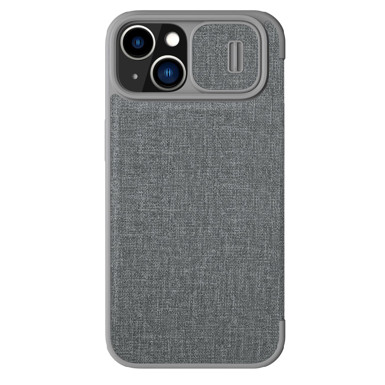 Nillkin Qin Cloth Pro Case чехол для iPhone 14 Plus с защитой камеры флип-чехол серый