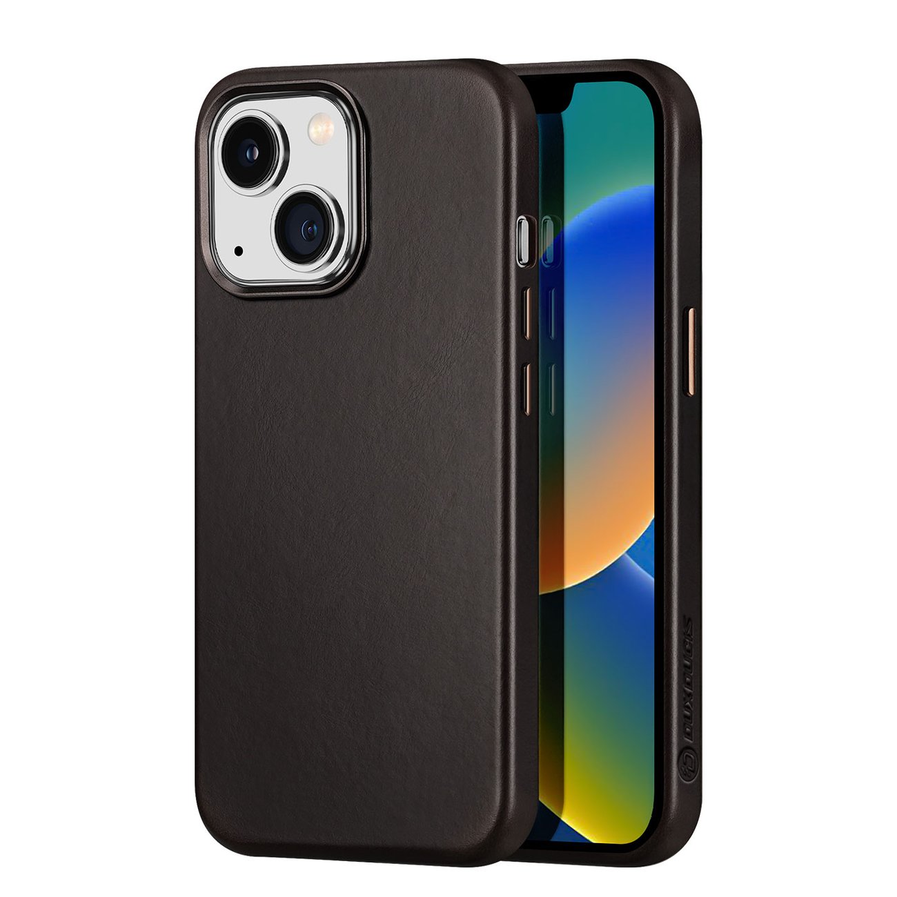 Dux Ducis Napoli ümbris iPhone 14 Plus nahast ümbris (MagSafe ühilduv) Tumepruun