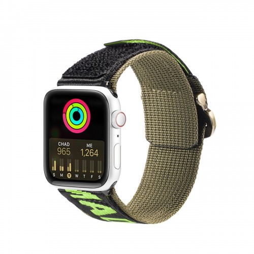 Rihm Dux Ducis Outdoor Apple Watch 42mm/44mm/45mm must / roheline