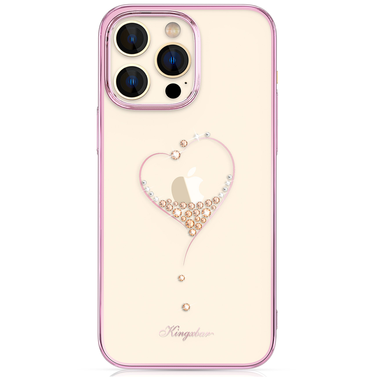 Swarovski kristallidega silikoonist ümbris Kingxbar Wish Series iPhone 14 Plus'ile - roosa