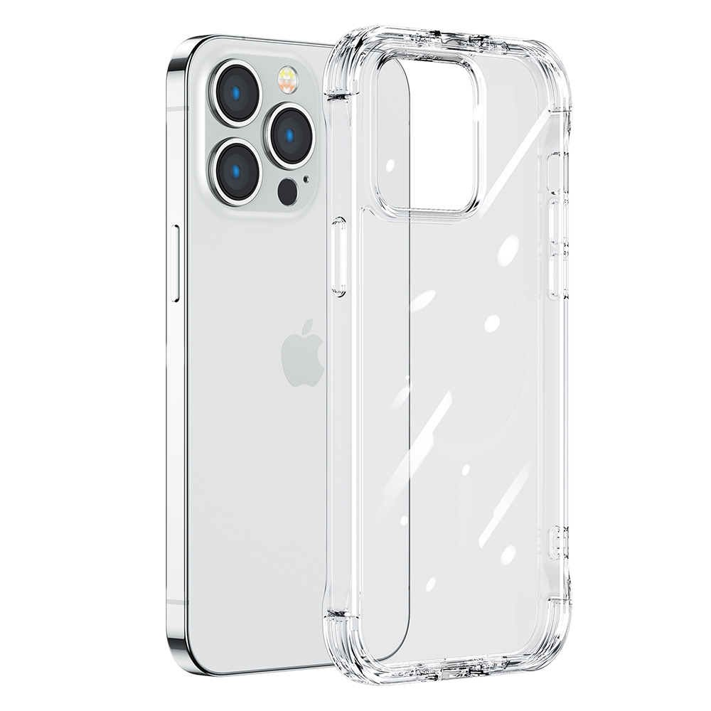 Joyroom Defender Series чехол для iPhone 14 Plus бронированный с крюком и подставкой прозрачный (JR-14H3)