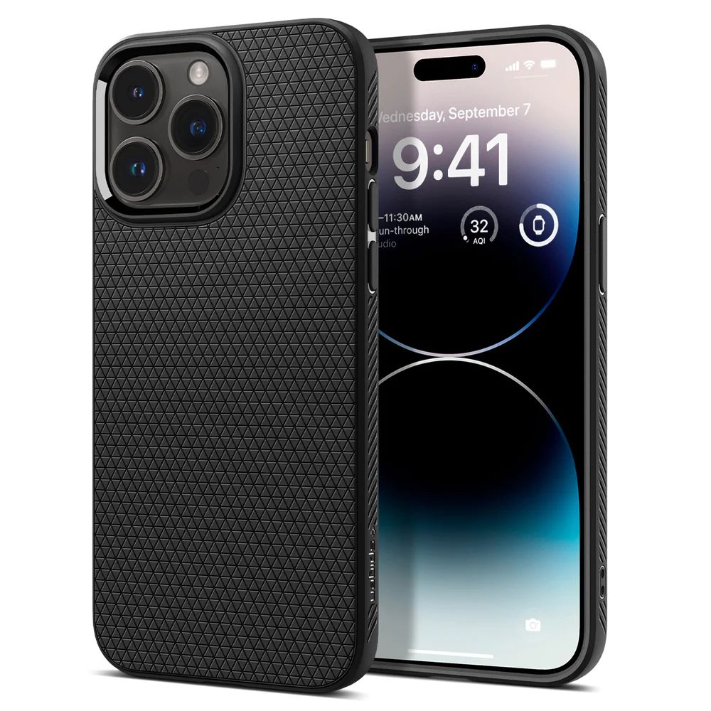 Spigen Liquid Air iPhone 14 Pro ümbris - matt must