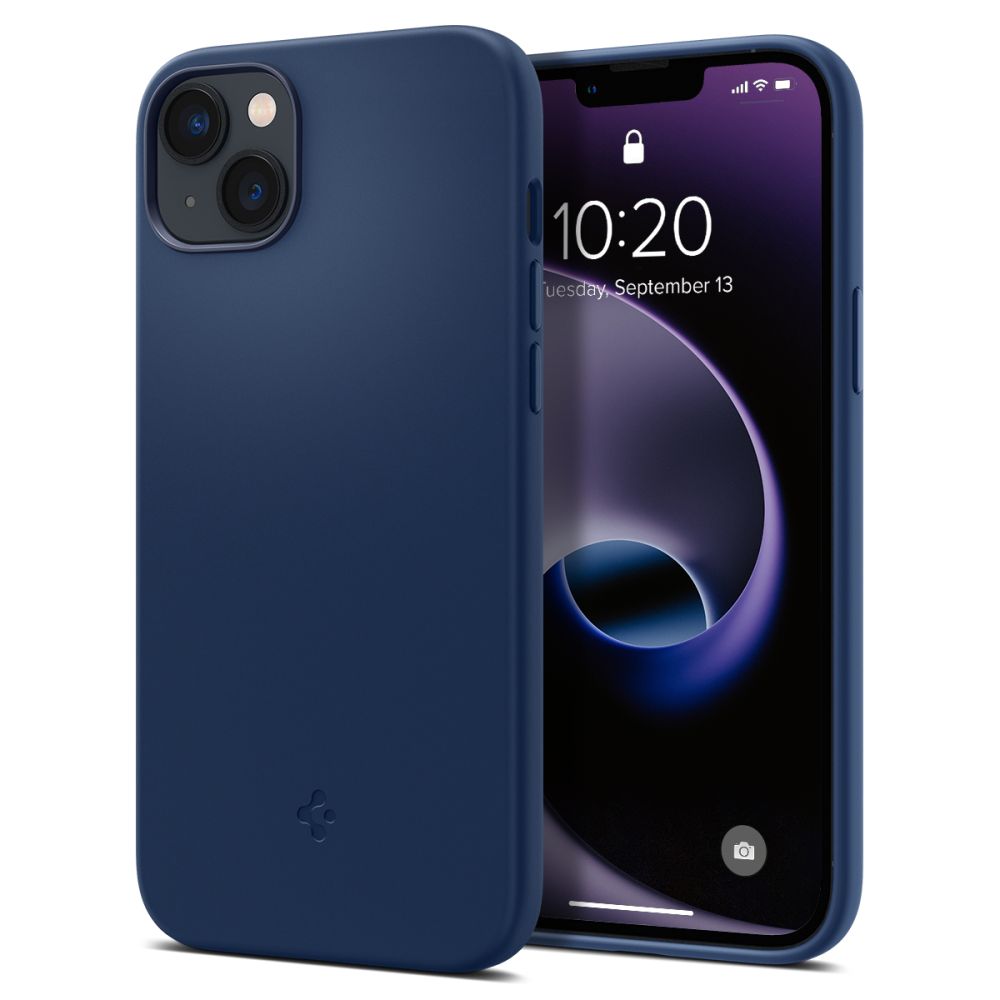 Spigen Silicone Fit Mag чехол с MagSafe для iPhone 14 Plus - синий