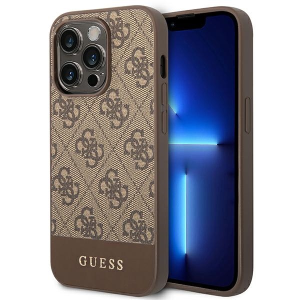 Guess GUHCP14LG4GLBR iPhone 14 Pro 6.1" pruun/pruun kõva korpus 4G Stripe Collection