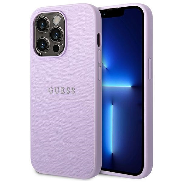 Guess Saffiano rihmaga ümbris iPhone 14 Pro jaoks - lilla