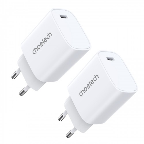 Laadija Choetech Q5004 valge (USB-C / 20W) (2 tk)