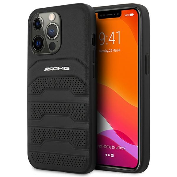 AMG AMHCP14XGSEBK iPhone 14 Pro Max 6,7 "must / must hardcase Leather Debossed Lines