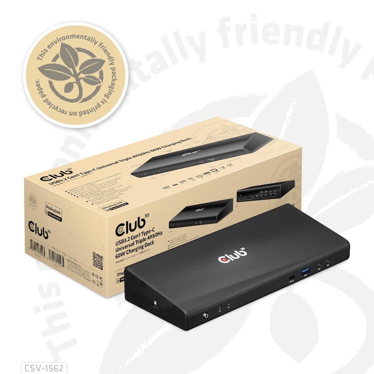 Club3D CSV-1562 sülearvuti dokk USB-C 60W