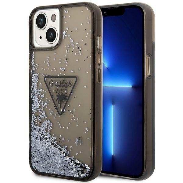 Guess GUHCP14MLFCTPK iPhone 14 Plus 6.7" чёрный/чёрный жёсткий чехол Liquid Glitter Palm Collection