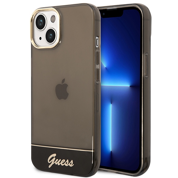 Guess GUHCP14SHGCOK kõva ümbris iPhone 14 6,1" Translucent – must
