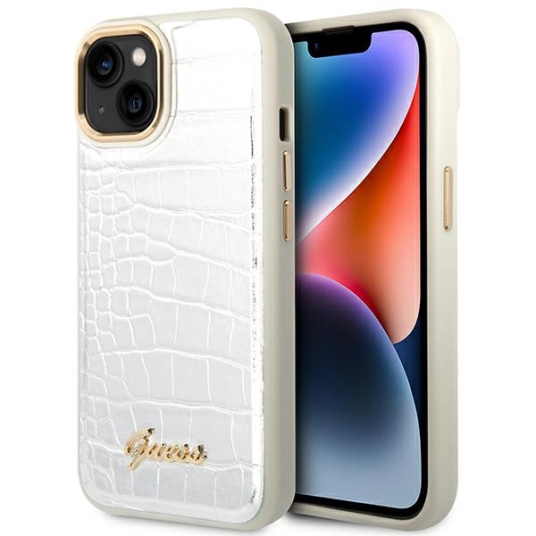 Guess GUHCP14SHGCRHS iPhone 14 6.1 "hõbedane / hõbedane hardcase Croco Collection