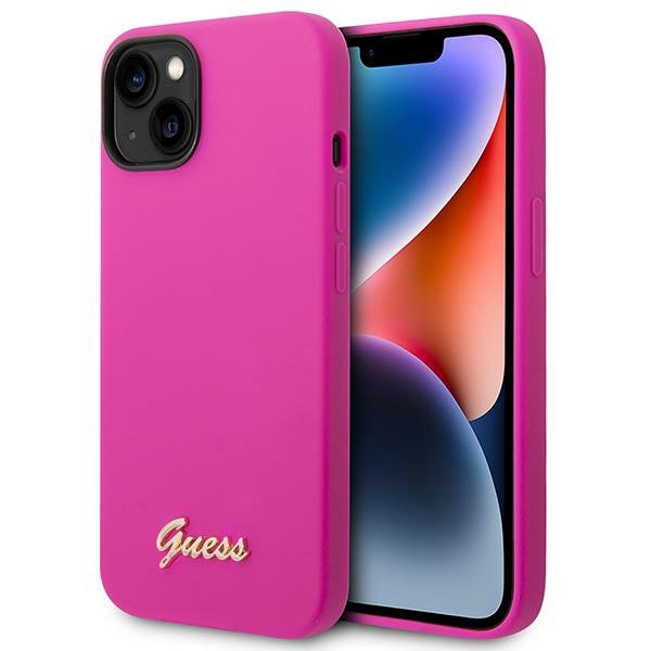 Guess GUHCP14SSLSMF iPhone 14 6.1" fuchsia/fuschia hard ümbris Silicone Vintage kuldne Logo