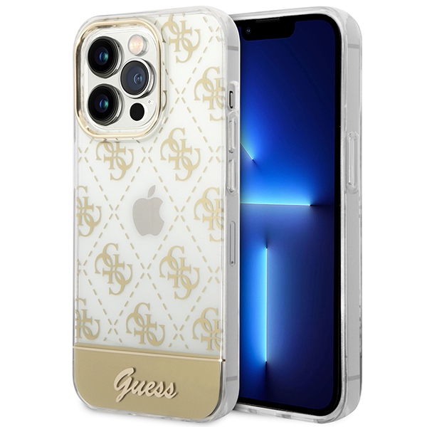 Guess GUHCP14XHG4MHG iPhone 14 Pro Max 6.7 "kuldne / kuldne hardcase 4G Pattern Script