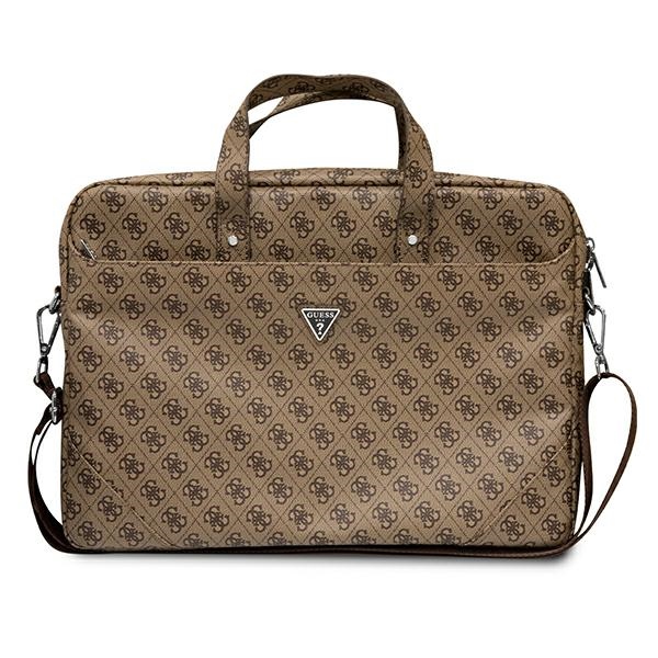 Guess Saffiano 4G Triangle Logo bag jaoks a 16'' laptop - brown
