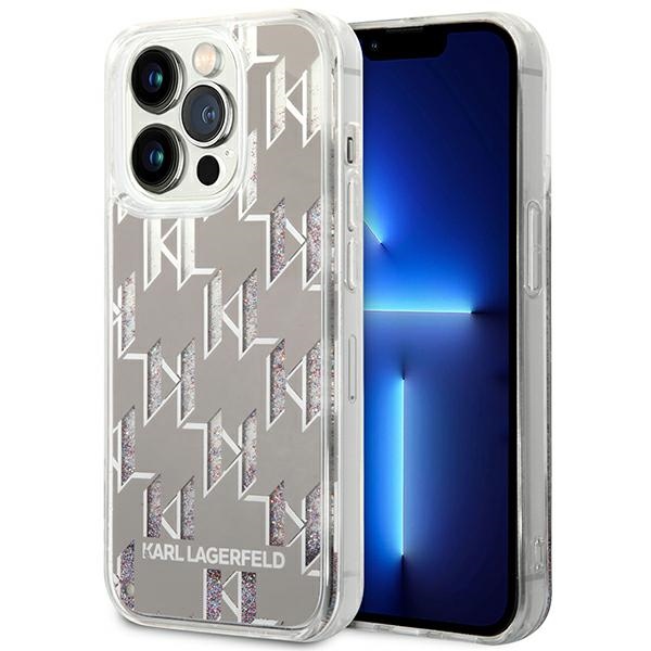 Karl Lagerfeld KLHCP14LLMNMS iPhone 14 Pro 6.1 "hardcase hõbedane / hõbedane Liquid Glitter Monogram