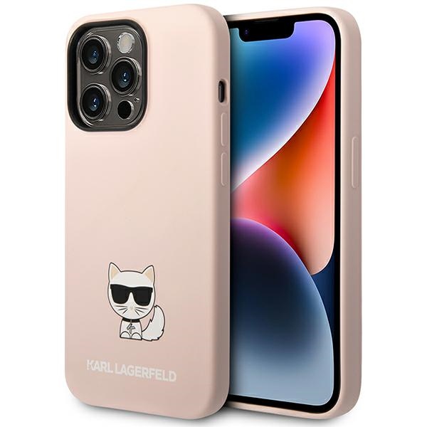 Karl Lagerfeld KLHCP14LSLCTPI iPhone 14 Pro 6.1 "hardcase light roosa / light roosa Silicone Choupette Body