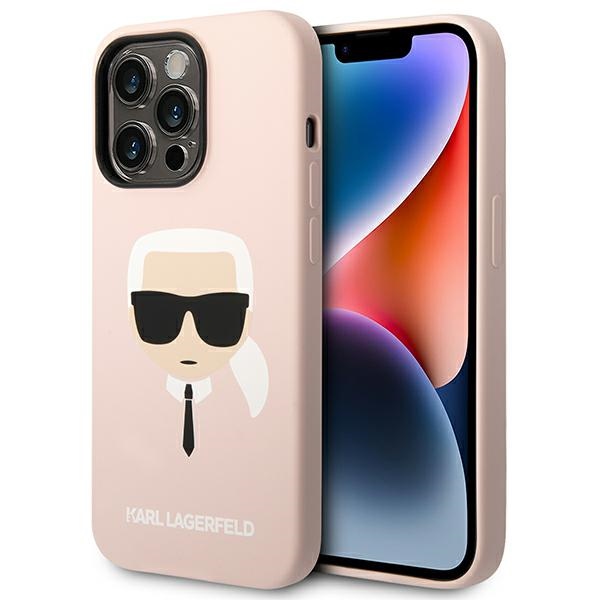 Karl Lagerfeld KLHCP14LSLKHLP iPhone 14 Pro 6.1 "hardcase roosa / roosa Silicone Karl`s Head