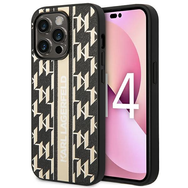 Karl Lagerfeld KLHCP14XPGKLSKW kõva ümbris iPhone 14 Pro Max 6,7" Monogram Stripe – pruun
