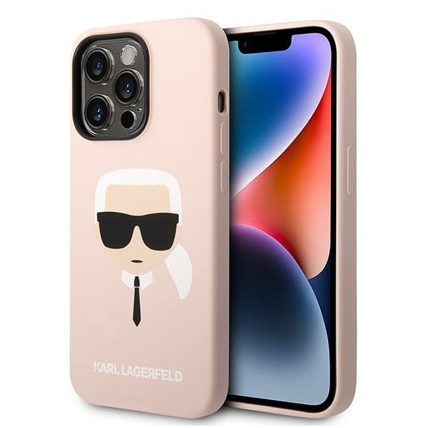 Karl Lagerfeld KLHMP14LSLKHLP iPhone 14 Pro 6.1 "hardcase light roosa / light roosa Silicone Karl`s Head Magsafe