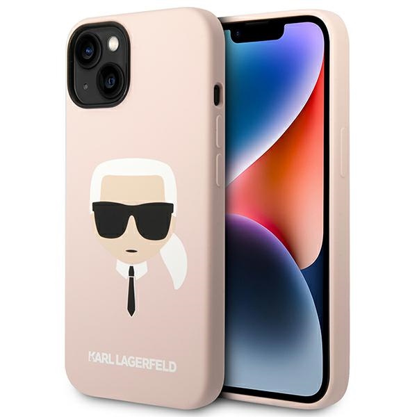 Karl Lagerfeld Silicone Karl's Head MagSafe Ümbris jaoks iPhone 14 Plus - Light roosa