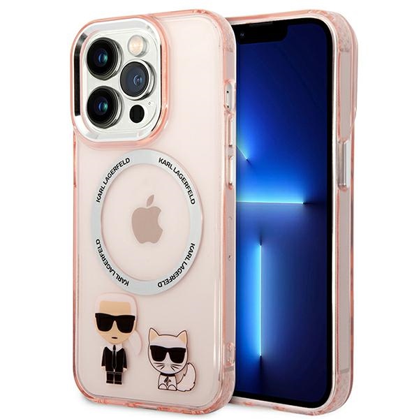 Karl Lagerfeld KLHMP14XHKCP iPhone 14 Pro Max 6.7 "hardcase roosa / roosa Karl & Choupette Aluminum Magsafe