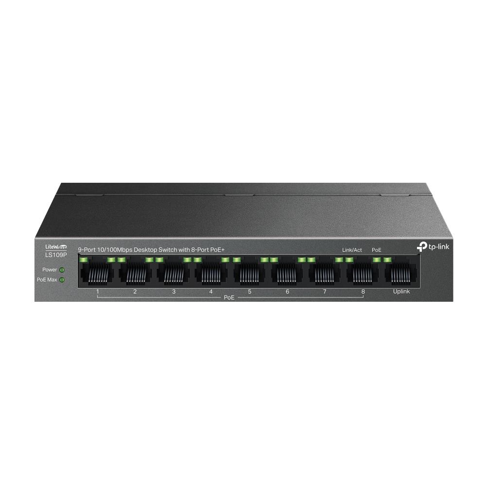 TP-Link LS109P kommutaator, 8xPoE+