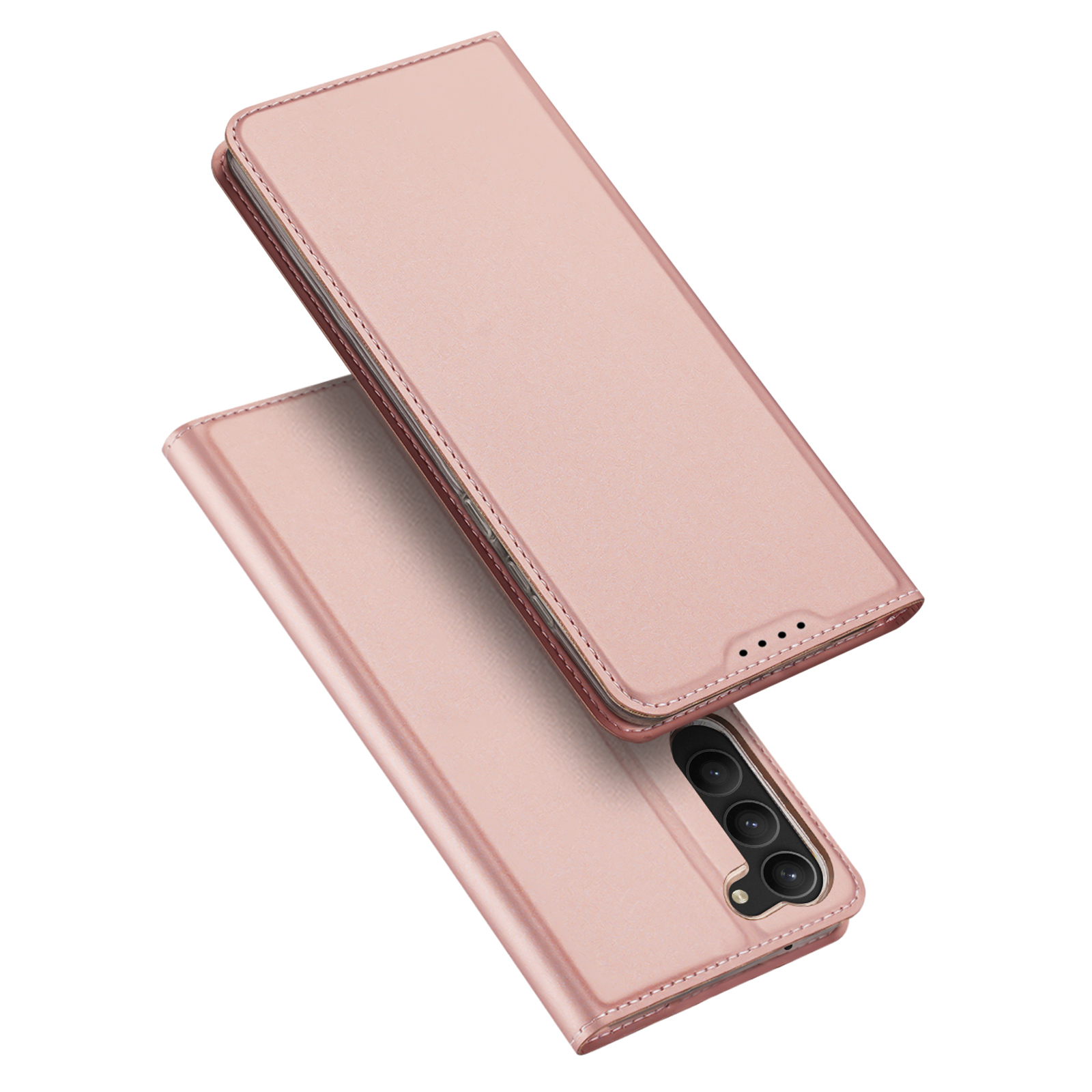 Dux Ducis Skin Pro ümbris jaoks Samsung Galaxy S23+ flip cover card wallet stand roosa