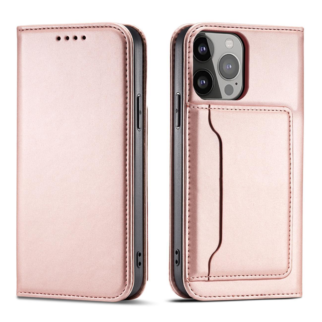 Magnet Card Case для Samsung Galaxy S23+ флип-чехол кошелёк подставка розовый