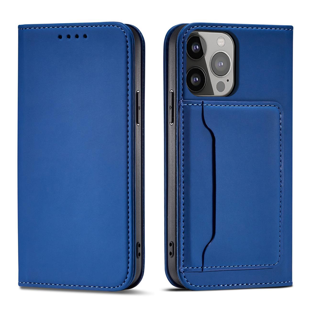 Magnet Card Ümbris jaoks Samsung Galaxy S23 Ultra flip cover wallet stand sinine
