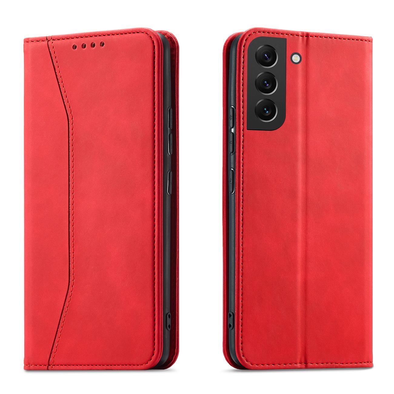 Magnet Fancy Ümbris jaoks Samsung Galaxy S23+ flip cover wallet stand punane